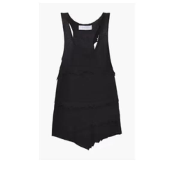 Iro Boham distressed slub linen jersey tank black L - Picture 1 of 8